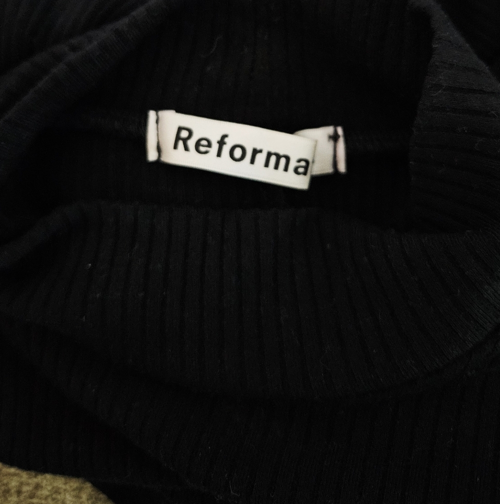 Reformation Chapel Ruffle Black Mini Dress Size S - Picture 4 of 8